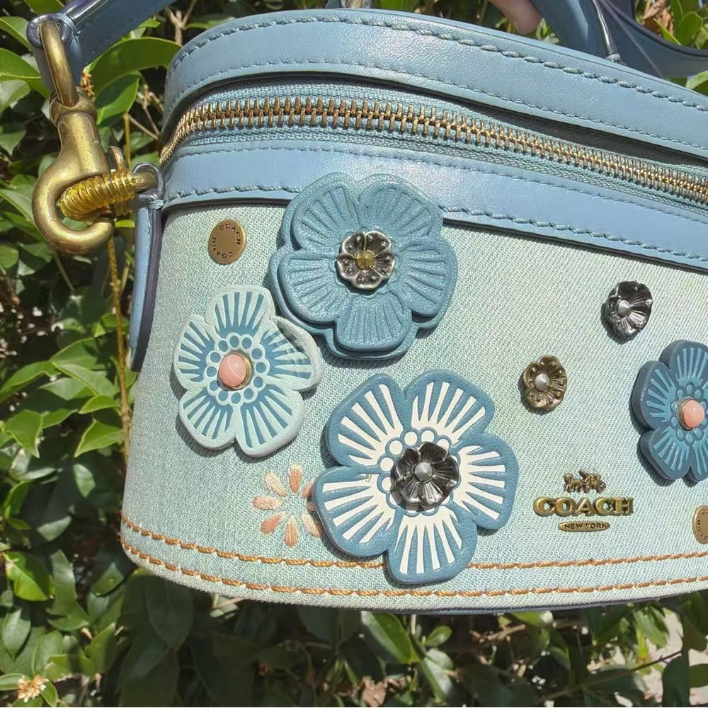 Coach Trail Bag Blue Denim with Tea Rose 53740 - Picture 2 of 12